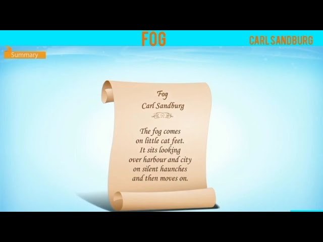 Fog By Carl Sandburg (First Flight -X) CBSE English Class X