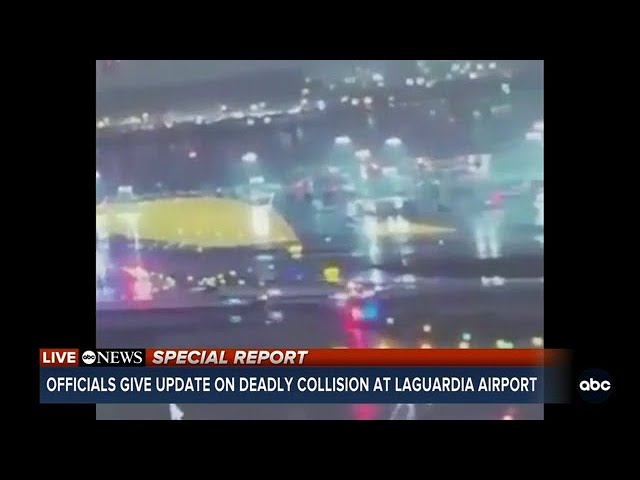 Video shows moment Air Canada plane hit fire truck at LaGuardia Airport