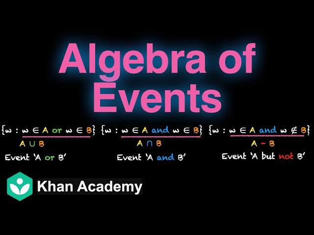 Algebra of events | Probability | Grade 11 | Math | Khan Academy