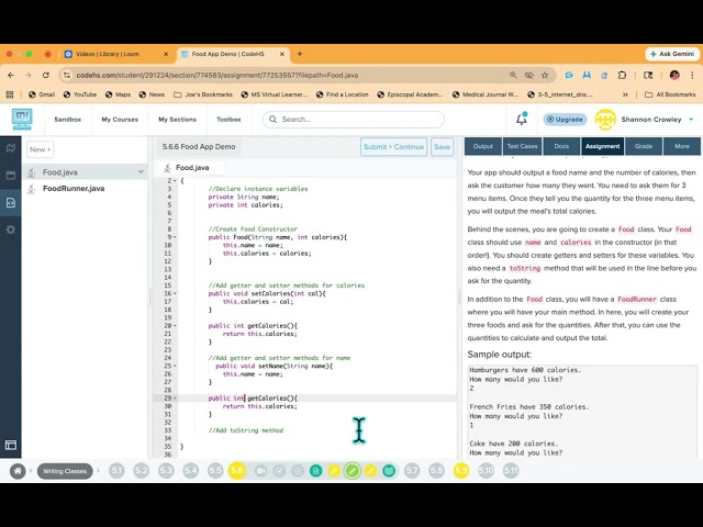 Creating a Food App Class in Java 🍔