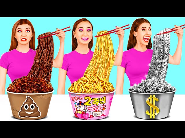 Rich vs Broke vs Giga Rich Food Challenge by PaRaRa Challenge