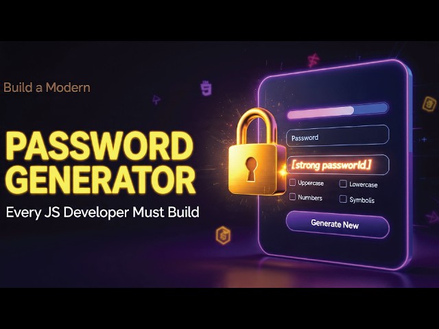 Build a Modern Password Generator | HTML CSS JavaScript 30 Projects