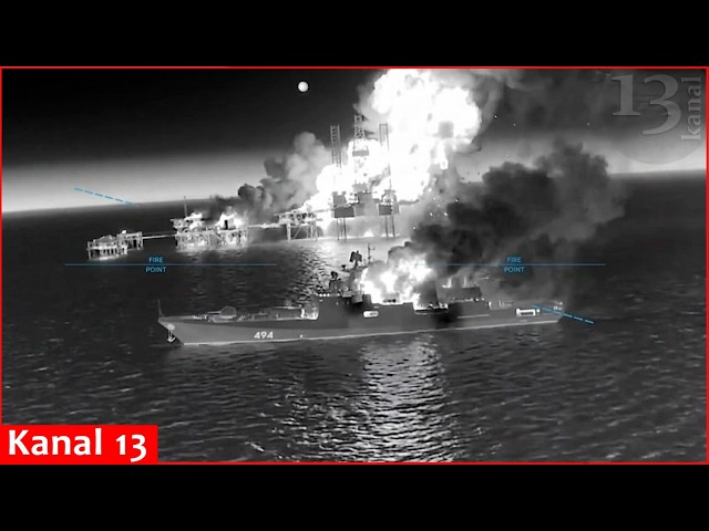 Ukrainian drones struck Russian Kalibr missile-carrying ship in Black Sea bombing Ukraine