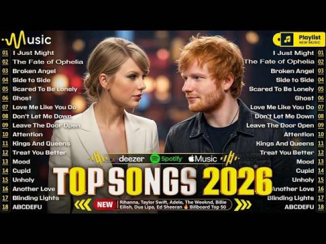 Taylor Swift, Ed Sheeran, Bruno Mars, Selena Gomez, Sia, Rihanna, Adele | Billboard 2026 Playlist