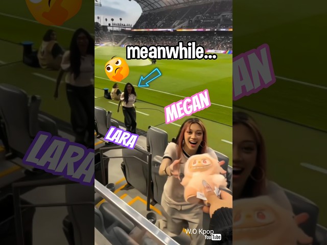 when Megan got a gift & Lara saw 👀 😅 #katseye #megan #lara