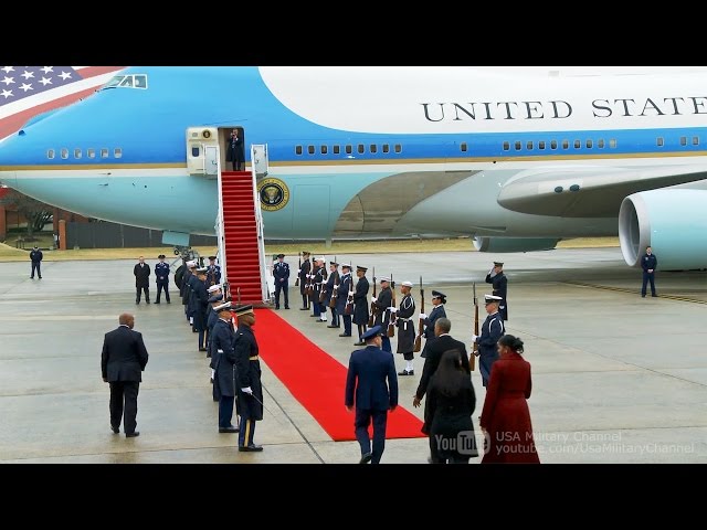 Goodbye Obama: Former President Obama Departing from Washington on Presidential Aircraft VC-25