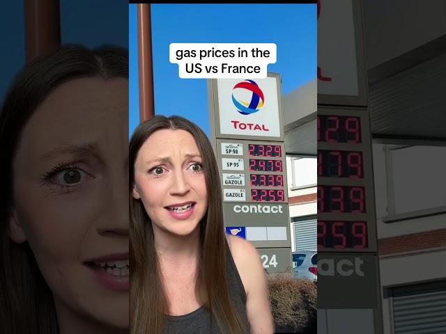 Gas prices in the US vs France #usa #american #france  #gasprices #gas #cultureshock