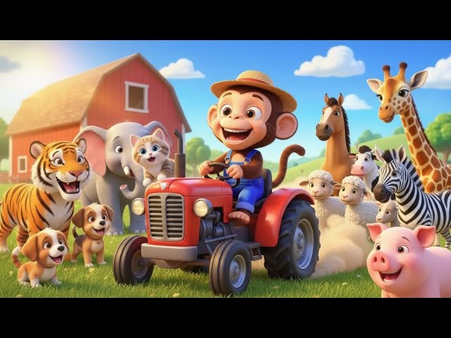 🐒Cute Monkey Learns Farm Life & Saves Animals | Fun & Heartwarming funny farm cartoon