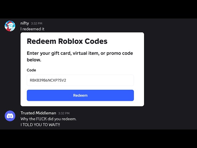 I Ragebaited a Scam Server by Redeeming Robux Giftcards