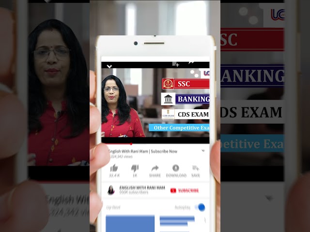 Learn English With Rani Ma'am for SSC, Banking , CDS, NDA and Other Competitive Examinations