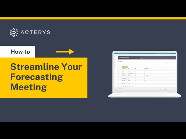 Finish Your Forecasting Meeting in 3 Minutes or Less!