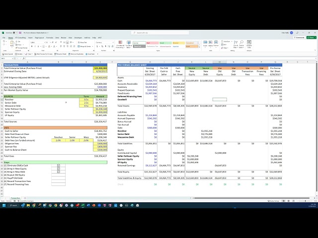 How to Model the Pro Forma Balance Sheet