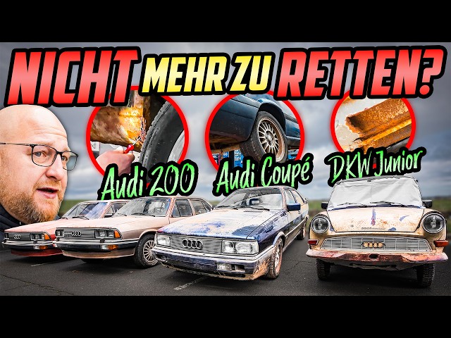 Große ENTTÄUSCHUNG? - Audi 200, Audi Coupé & DKW Junior - ROST, UNFALLSCHÄDEN & MÄNGEL!