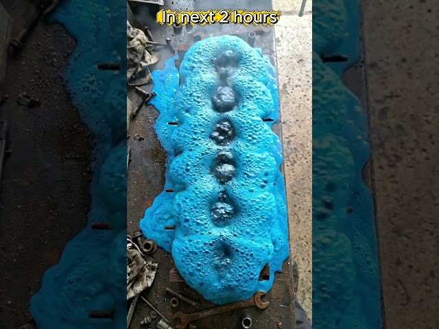 Melted Carbon 🤯 Blue Foam Engine Head Restoration ASMR #shorts