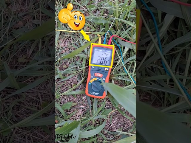 Testing earth electrode resistance of an earth rod. #electrician #trinidadandtobago