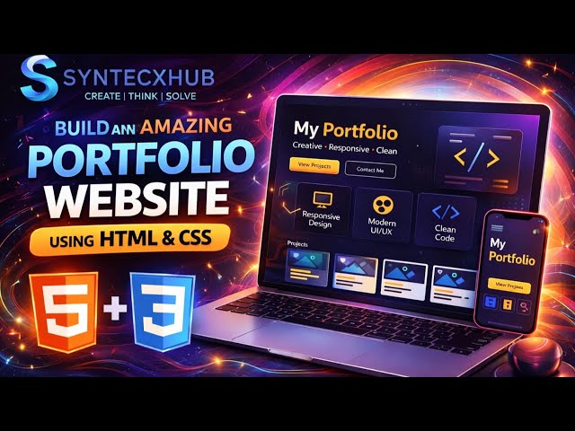 How to Make Portfolio Website Using HTML CSS & Media Query 🔥 | Responsive Tutorial (Beginner)