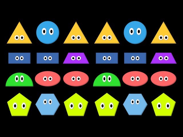 Patterns 3 - ABB,  AAB, & ABA Patterns with Shapes - The Kids' Picture Show (Fun & Educational)