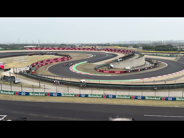 View from Grandstand B at Chinese Grand Prix (Verstappen overtakes Leclerc)