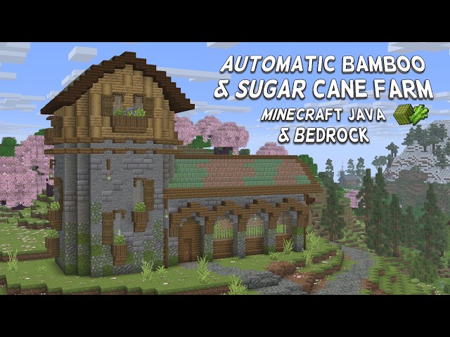 Automatic Bamboo Block & Sugar Cane Farm Tutorial | Minecraft Java & Bedrock