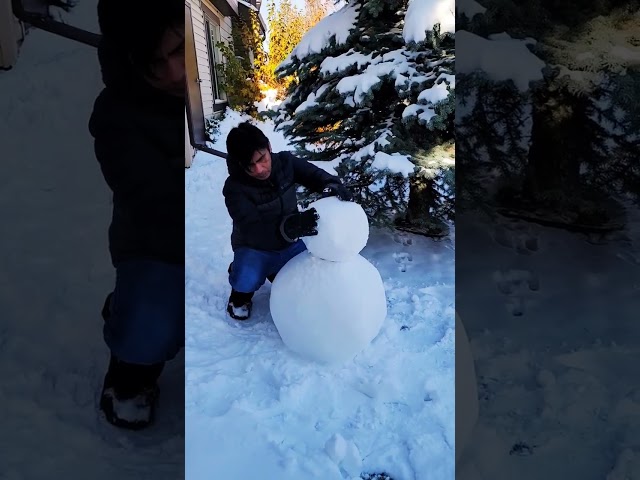 Making Snowman ⛄️ Is Reality Fun 🤗 #winter #canada #shorts