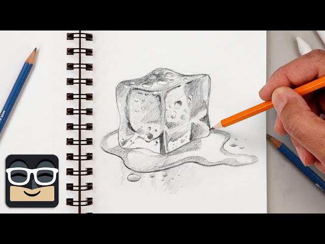 How to Draw a Realistic Ice Cube | Step by Step Sketch Tutorial