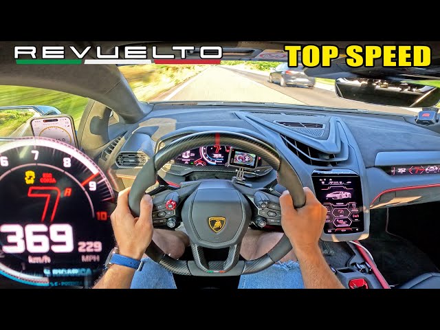 1014HP Lamborghini REVUELTO 369KMH TOP SPEED POV on AUTOBAHN