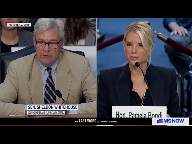 Lawrence asks Sen. Whitehouse: "Will you miss AG Pam Bondi?"