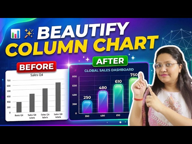 Create Stunning Column Chart for Dashboards | Excel Data Visualization (Step-by-Step)