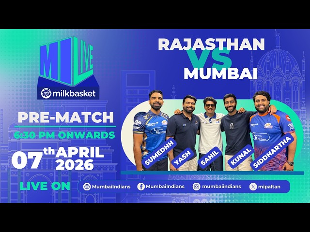 MI LIVE Delivered by Milkbasket | Rajasthan v Mumbai | Pre-Match Show ft. @sahilmehtaa