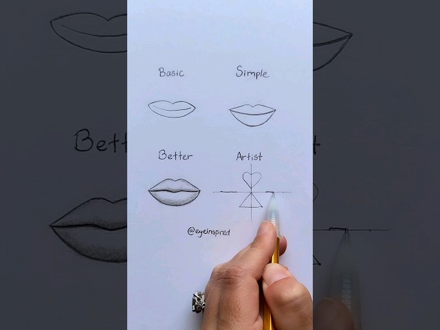 How to draw Lips 💋 Which level can you draw?!  #art #artwork #artist #draw #drawing #sketch #cartoon