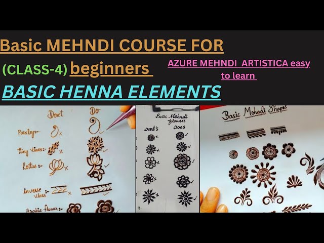 BASIC MEHNDI COURSE (CLASS-4)|EASY TO LEARN HENNA FOR BEGINNERS|SIMPLE AND EASY METHOD|LEARN MEHNDI