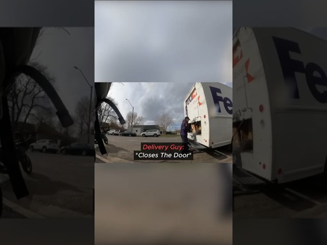 Biker Spots A Weird Delivery Guy