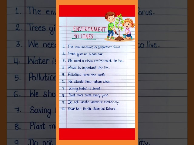10 lines essay on environment in english#environment#10linesessay ...