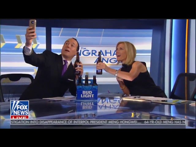 Hilarious News: Laura Ingram's guest a Fox News Contributor falls off chair while taking selfie.