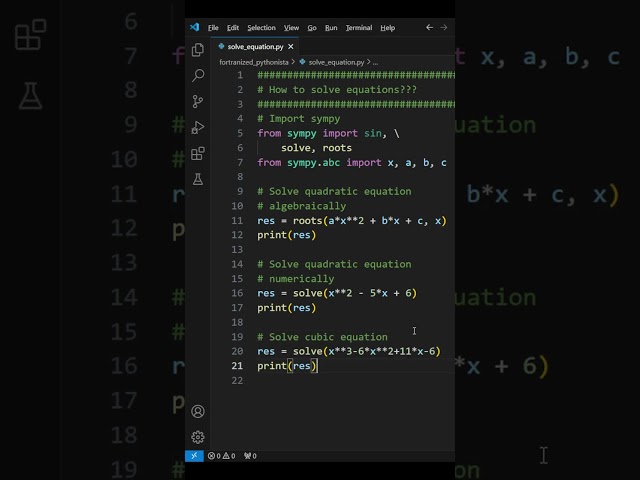 How to solve equations #python