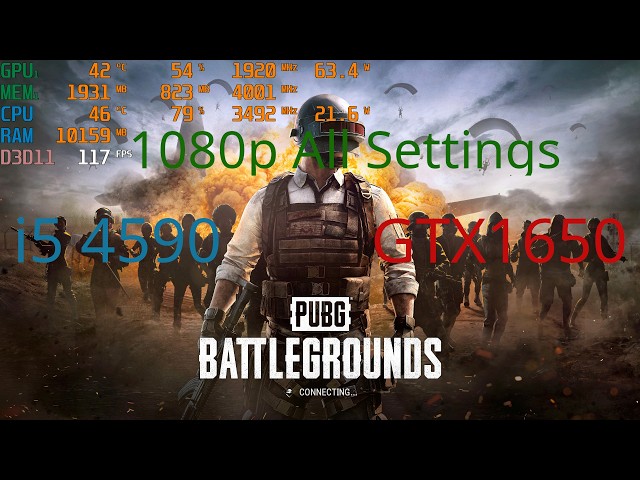 PUBG Battlegrounds Performance Test | i5 4590 & GTX 1650