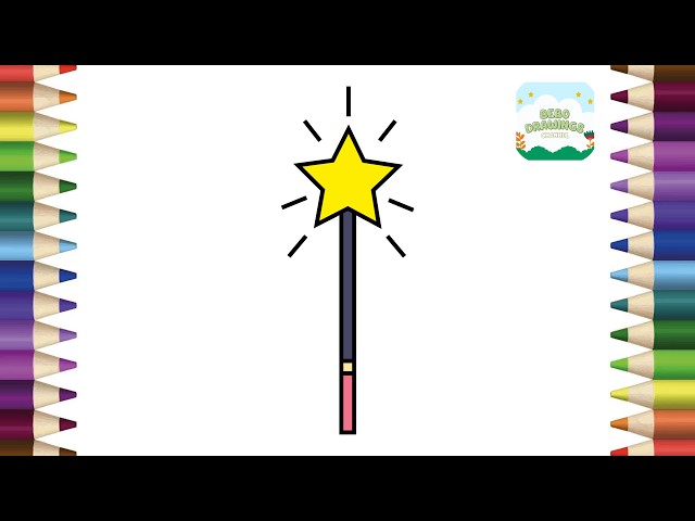 How to Draw a Cute Magic Wand Easy ✨ | Simple Drawing for Kids Step by Step
