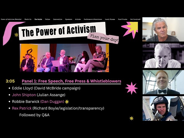 Free Speech, Free Press & Whistleblowers: Assange, McBride, Boyle & Duggan