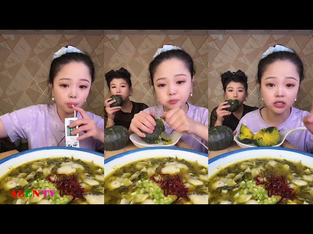 【EATING SHOW SUB】대창 동파육 새우 족발 중국 먹방 샤오위 실시간라이브편집。XIAOYU CHINESE FOOD HOT。N01#18102023 6