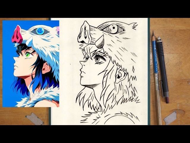 How to Draw Inosuke | Demon Slayer Drawing Step by Step Tutorial
