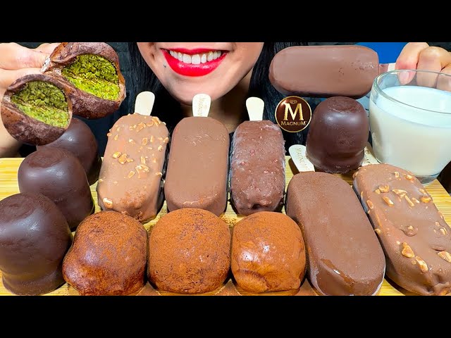 ASMR DUBAI CHEWI COOKIE, MAGNUM CHOCOLATE ICE CREAM, CHOCO MARSHMALLOW Eating Sounds
