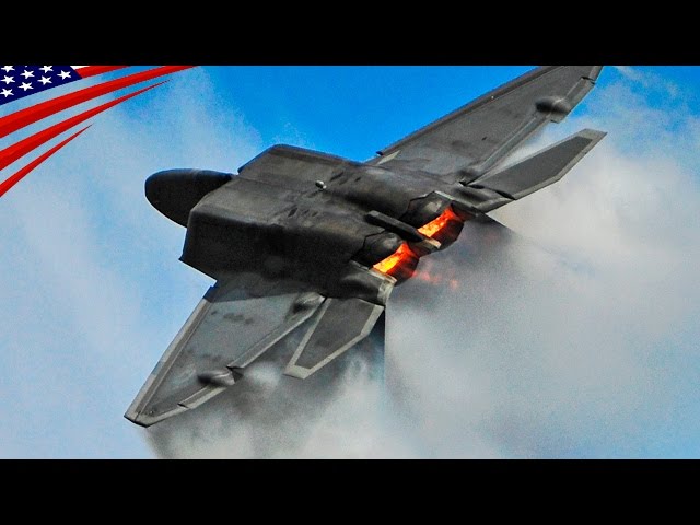 F-22 Raptor Stealth Fighter Amazing Aerobatics Demo Flight