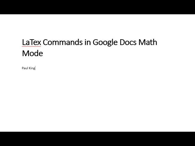 Using Latex commands in Google Docs