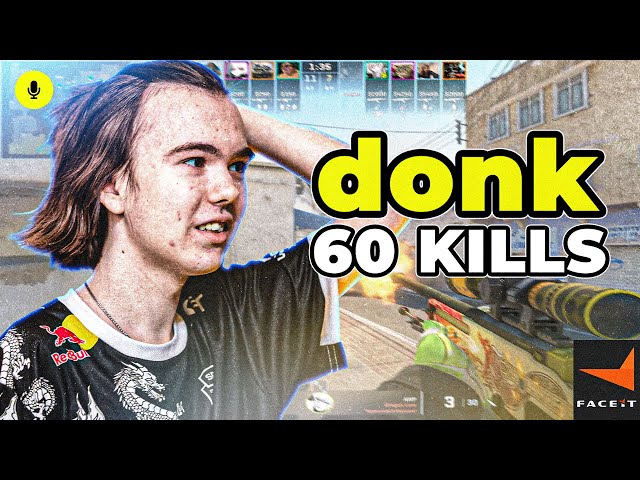 CS2 POV | DONK ON FIRE🔥 60 KILLS! Faceit Ranked (DUST2) Voicecomms 60-27