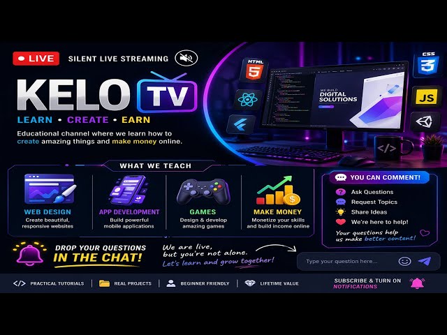 Learn Web Design, App Development & Make Money Online (Kelo TV Live)