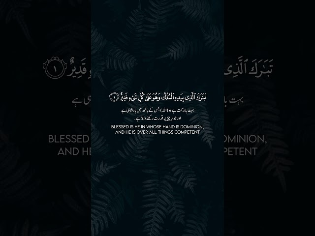 Surah Al-Mulk Verse 1 Beautiful recitation with English and Urdu Translation