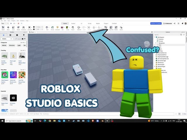 Basics of how to navigate through Roblox studio