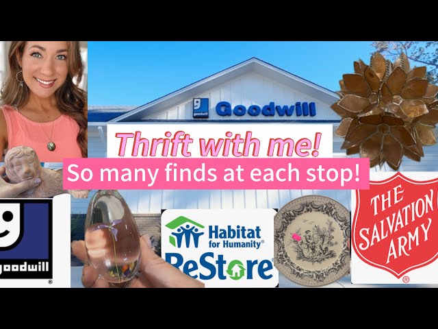Thrift with me at Goodwill, Salvation Army, and the Habitat Restore with LOADS of finds! 