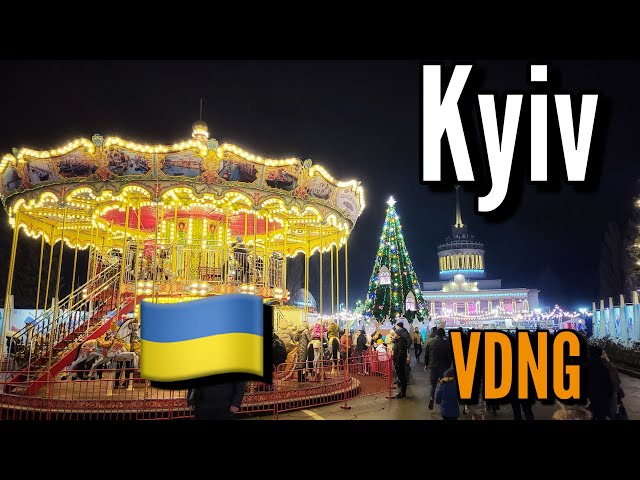 Kyiv - orthodox Christmas | VDNG walking tour | Ukraine UA - January 2022 | 4K HDR10+ (UHD)