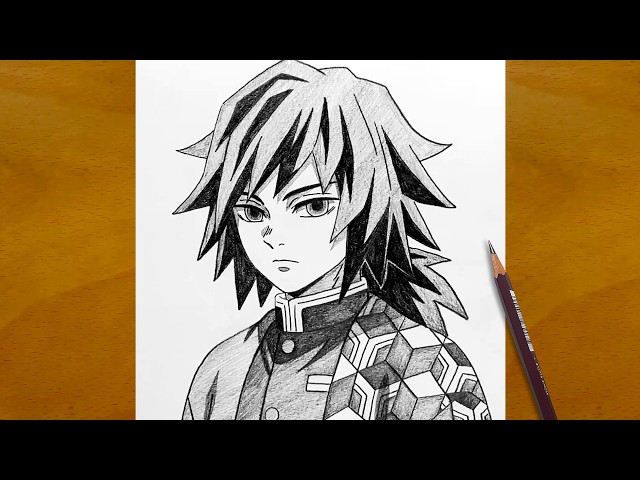 Giyu Tomioka Drawing Tutorial || Step by Step || Demon Slayer Art